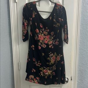 Free People black and Orange long Sleeve mini dress size SP